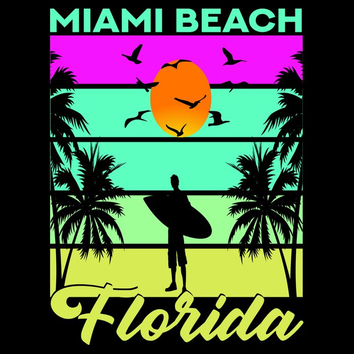 Miami Beach Florida Surfing Bag
