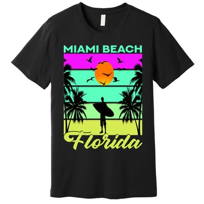 Miami Beach Florida Surfing Premium T-Shirt