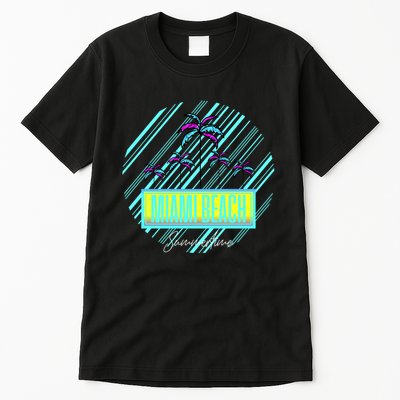 Miami Beach Palm Trees Retro Tall T-Shirt