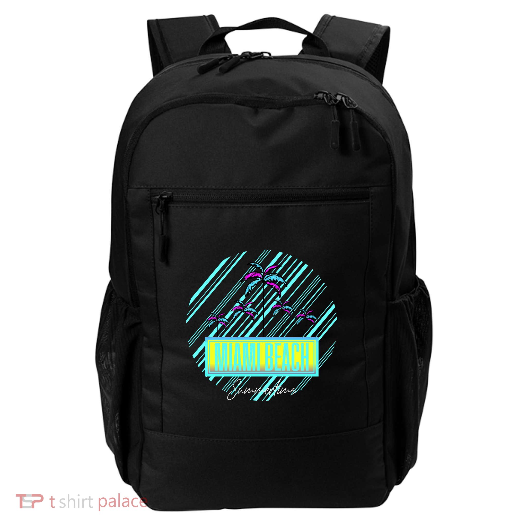 Miami Beach Palm Trees Retro Backpack