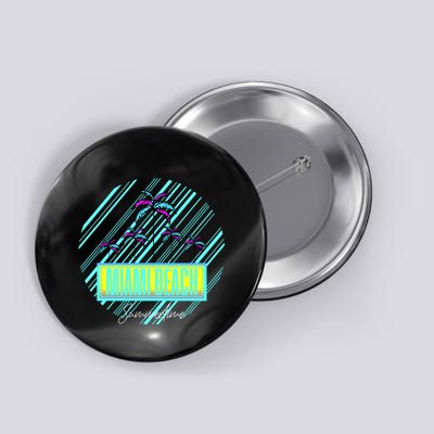 Miami Beach Palm Trees Retro Button