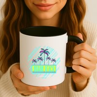 Miami Beach Palm Trees Retro Mug