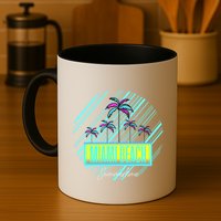 Miami Beach Palm Trees Retro Mug