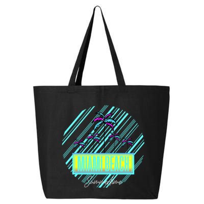 Miami Beach Palm Trees Retro 25L Jumbo Tote