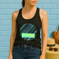 Miami Beach Palm Trees Retro Womens Tank Top