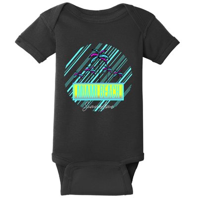 Miami Beach Palm Trees Retro Baby Bodysuit