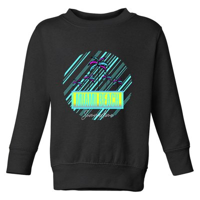 Miami Beach Palm Trees Retro Toddler Sweatshirt