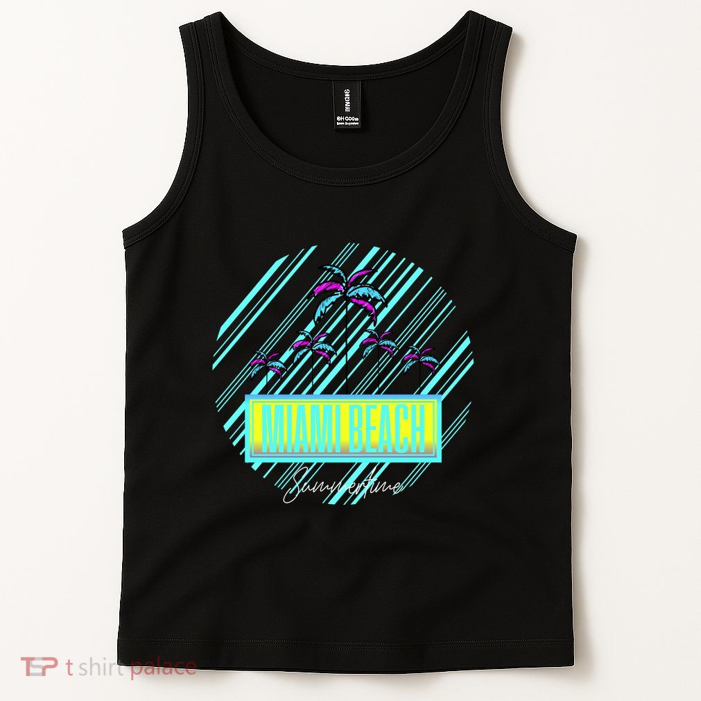 Miami Beach Palm Trees Retro Tank Top