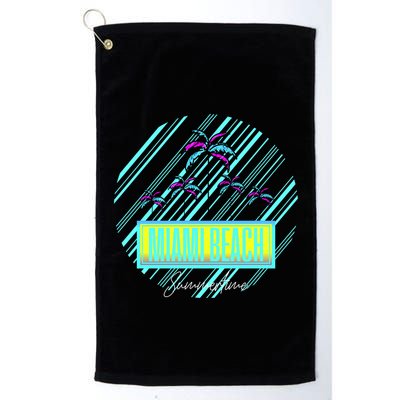 Miami Beach Palm Trees Retro Golf Towel