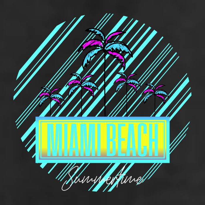 Miami Beach Palm Trees Retro Golf Towel
