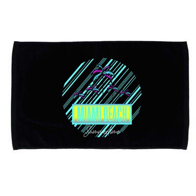 Miami Beach Palm Trees Retro Microfiber Hand Towel