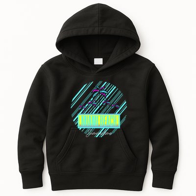Miami Beach Palm Trees Retro Kids Hoodie