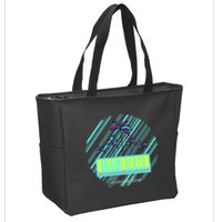 Miami Beach Palm Trees Retro Zip Tote Bag