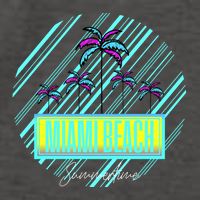 Miami Beach Palm Trees Retro Vector Backpack