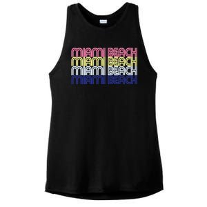 Miami Beach Repeat Ladies PosiCharge Tri-Blend Wicking Tank