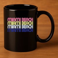 Miami Beach Repeat 11oz C Handle Ceramic Mug
