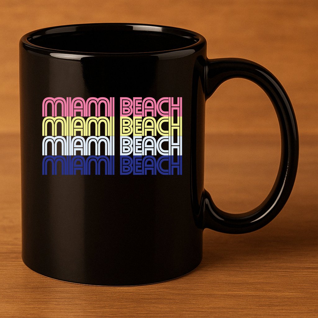 Miami Beach Repeat 11oz C Handle Ceramic Mug