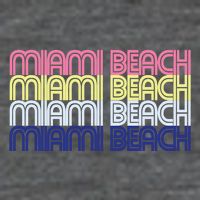 Miami Beach Repeat 7 Panel Mesh Trucker Snapback Hat