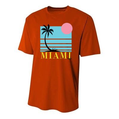 Miami Beach Sunset Youth Performance Sprint T-Shirt