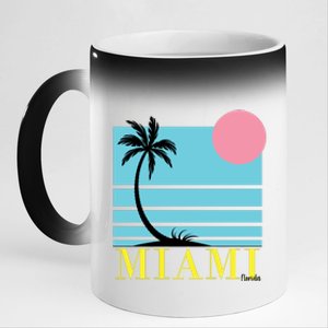 Miami Beach Sunset 11oz Black Color Changing Mug