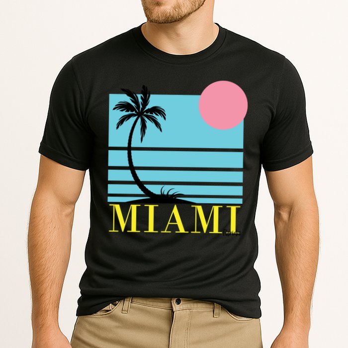 Miami Beach Sunset Cooling Performance Crew T-Shirt