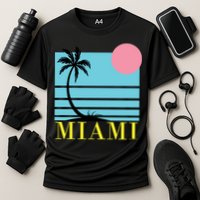 Miami Beach Sunset Cooling Performance Crew T-Shirt