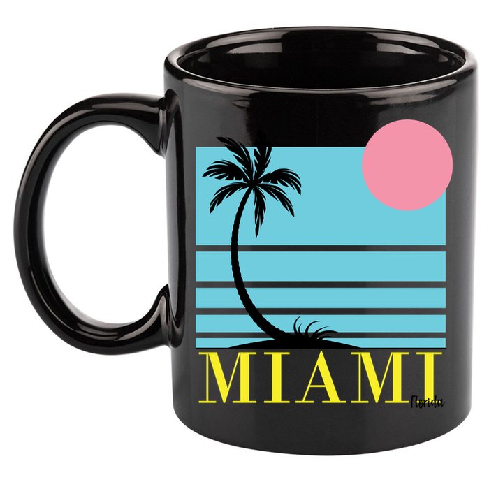 Miami Beach Sunset 11oz C Handle Ceramic Mug