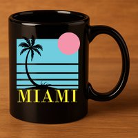 Miami Beach Sunset 11oz C Handle Ceramic Mug