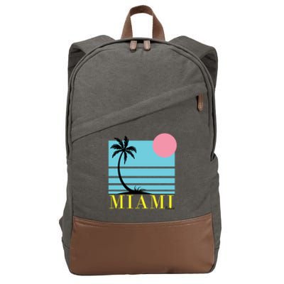 Miami Beach Sunset Cotton Canvas Backpack