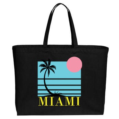 Miami Beach Sunset Cotton Canvas Jumbo Tote