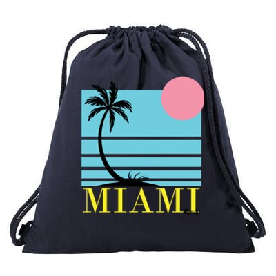 Miami Beach Sunset Drawstring Bag