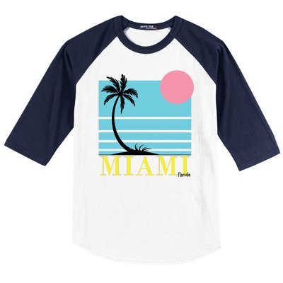 Miami Beach Sunset Baseball Sleeve Shirt