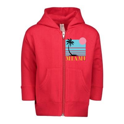 Miami Beach Sunset Toddler Zip Fleece Hoodie