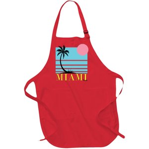 Miami Beach Sunset Full-Length Apron With Pockets