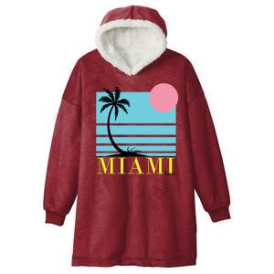 Miami Beach Sunset Hooded Wearable Blanket