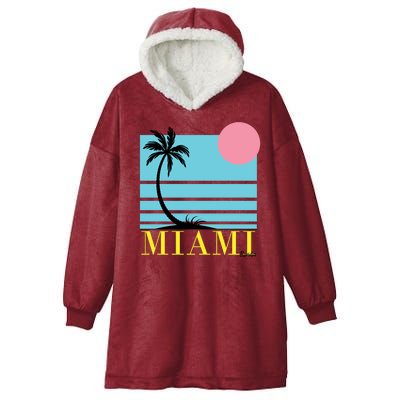 Miami Beach Sunset Hooded Wearable Blanket