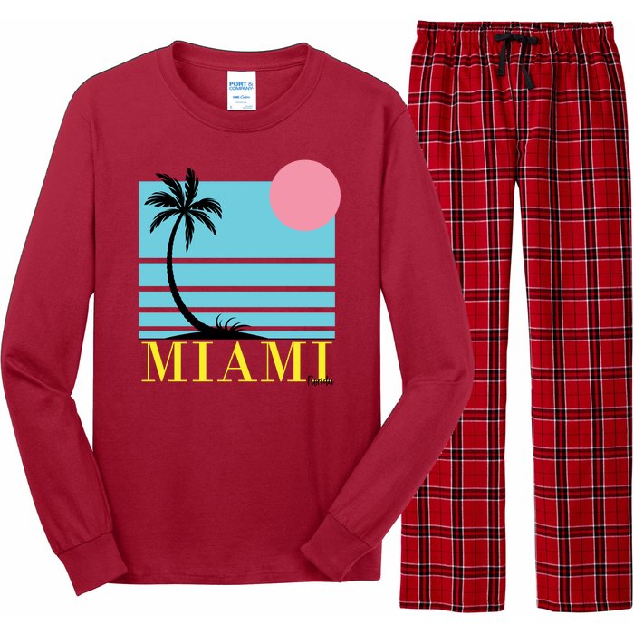 Miami Beach Sunset Long Sleeve Pajama Set