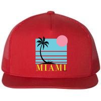 Miami Beach Sunset Flat Bill Trucker Hat