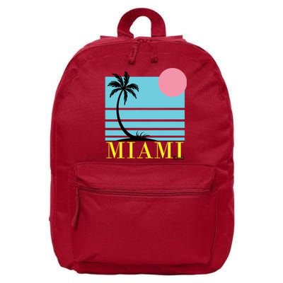 Miami Beach Sunset 16 in Basic Backpack