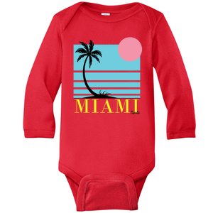 Miami Beach Sunset Baby Long Sleeve Bodysuit