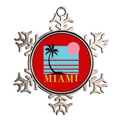 Miami Beach Sunset Metallic Star Ornament