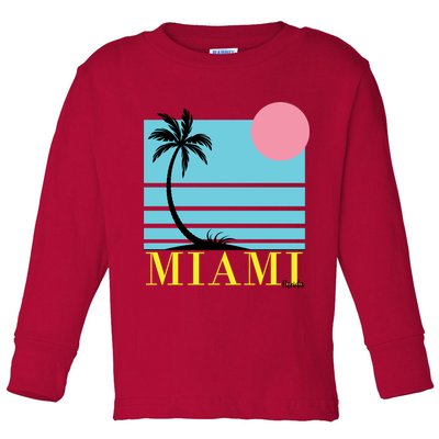 Miami Beach Sunset Toddler Long Sleeve Shirt