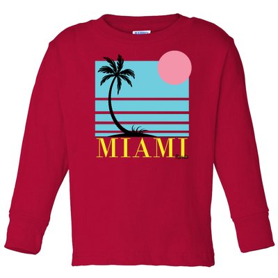 Miami Beach Sunset Toddler Long Sleeve Shirt