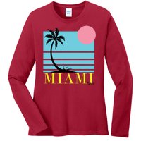 Miami Beach Sunset Ladies Long Sleeve Shirt