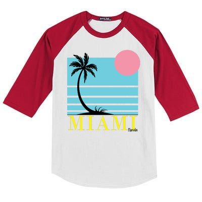 Miami Beach Sunset Kids Colorblock Raglan Jersey