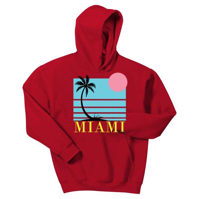 Miami Beach Sunset Kids Hoodie