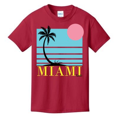 Miami Beach Sunset Kids T-Shirt