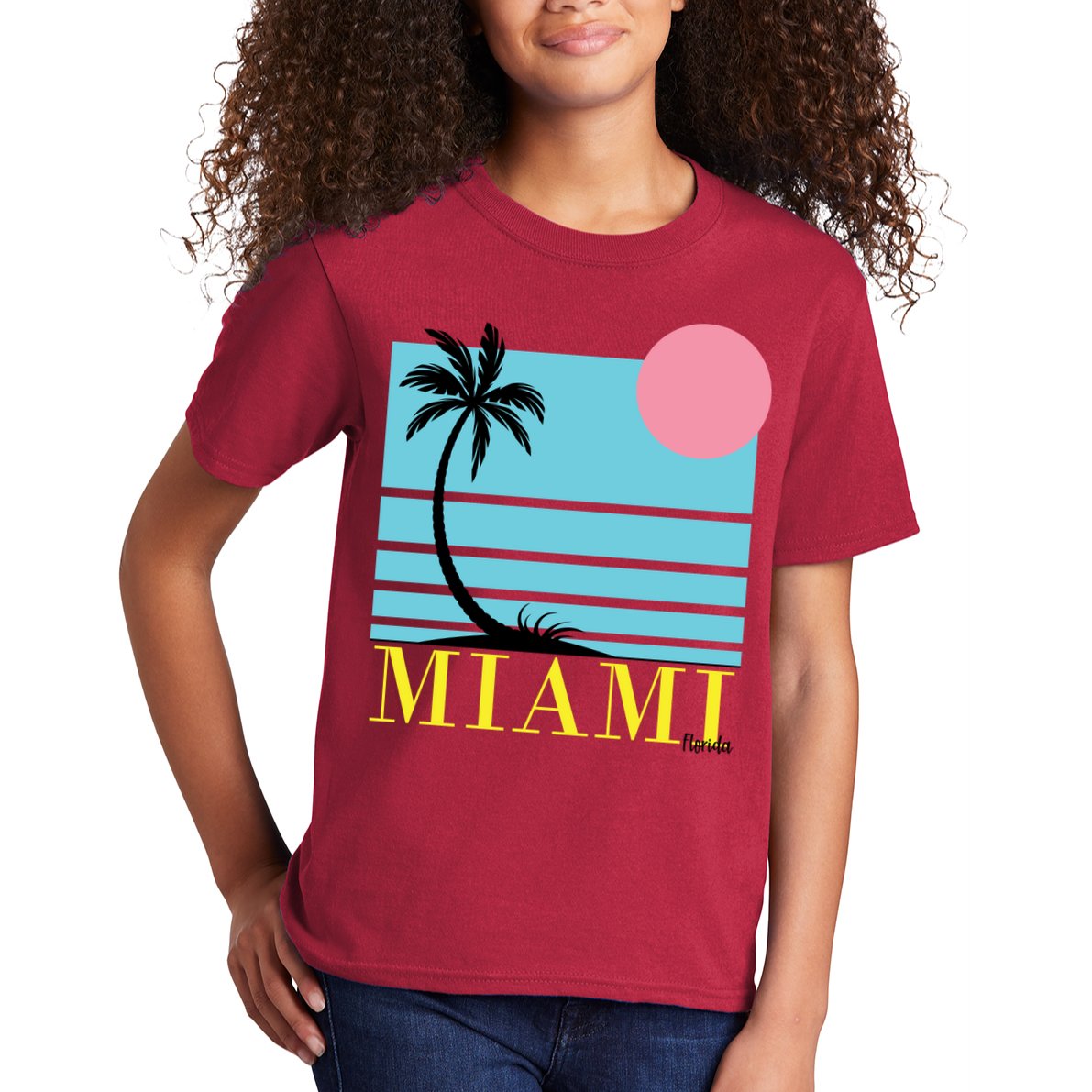 Miami Beach Sunset Kids T-Shirt