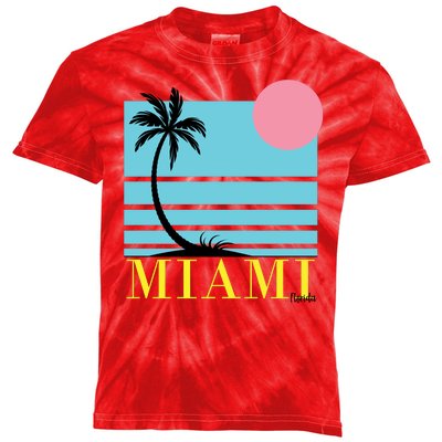 Miami Beach Sunset Kids Tie-Dye T-Shirt