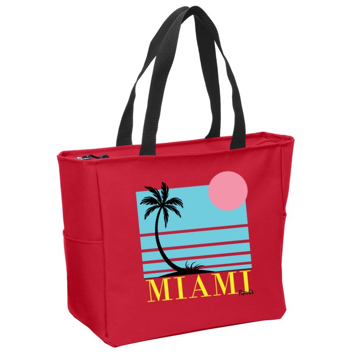 Miami Beach Sunset Zip Tote Bag